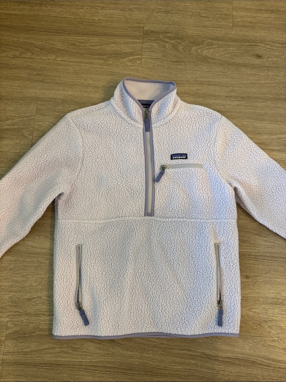 Patagonia Pale Pink Quarter-Zip Sherpa Pullover
